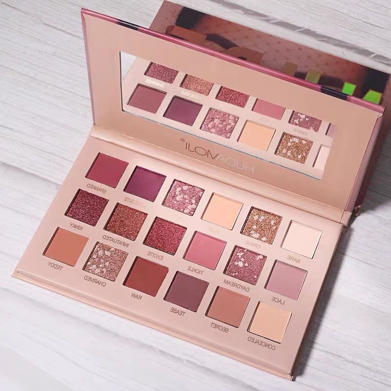 Luxury Multicolor 18 colors Nude Eyeshadow palette Waterproof Eyeshadow Palette, 18 Colors Lasting Eye Shadows Matte/Pearlescent Shimmer Neutral Smoky Cosmetic Eye Shadows