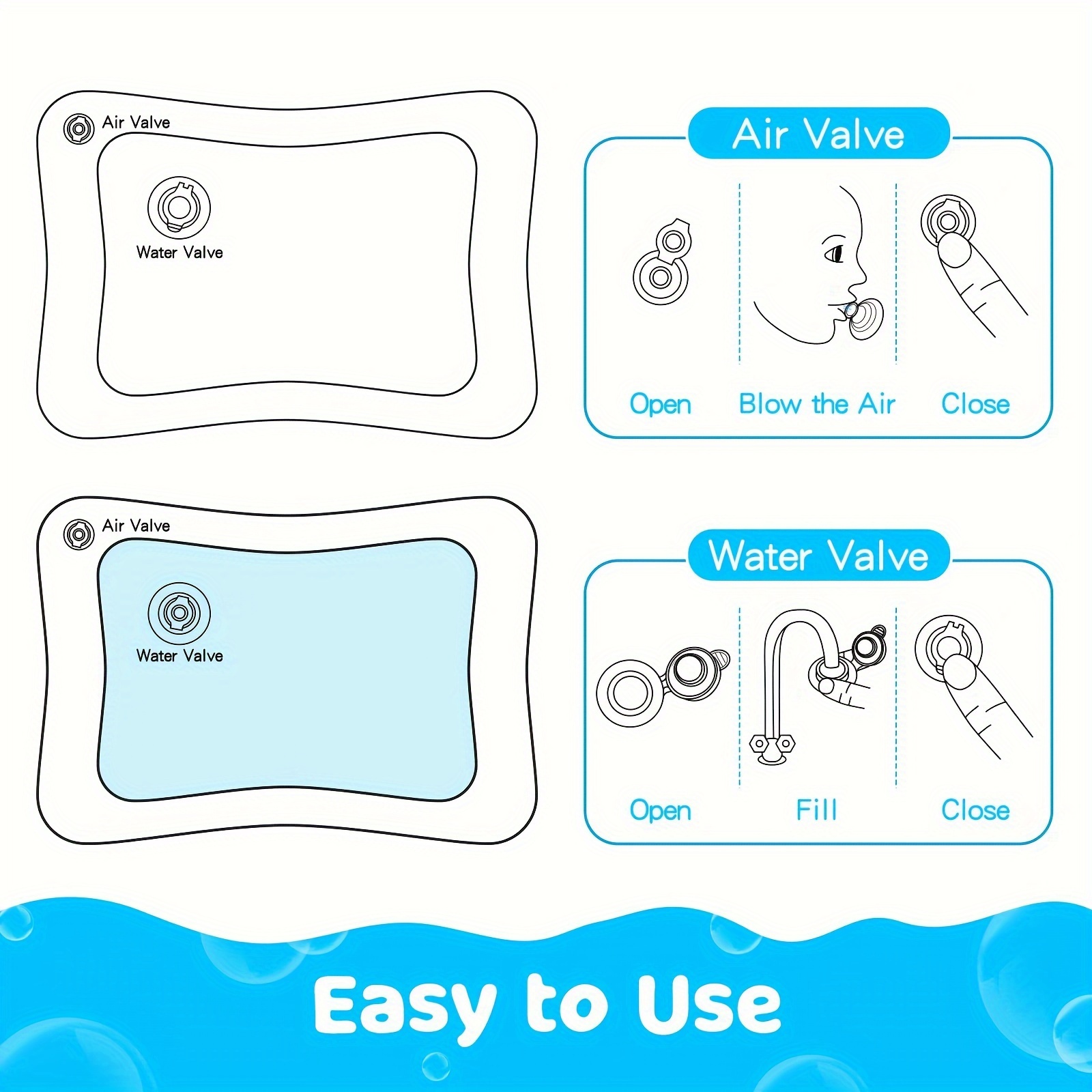 Premium Inflatable Crawling & Tumbling Water Play Mat for Babies – Sensory Game Mat with Floating Toys – Leak-Proof, Soft & Durable Baby Activity Mat for Tummy Time, Home & Travel Use