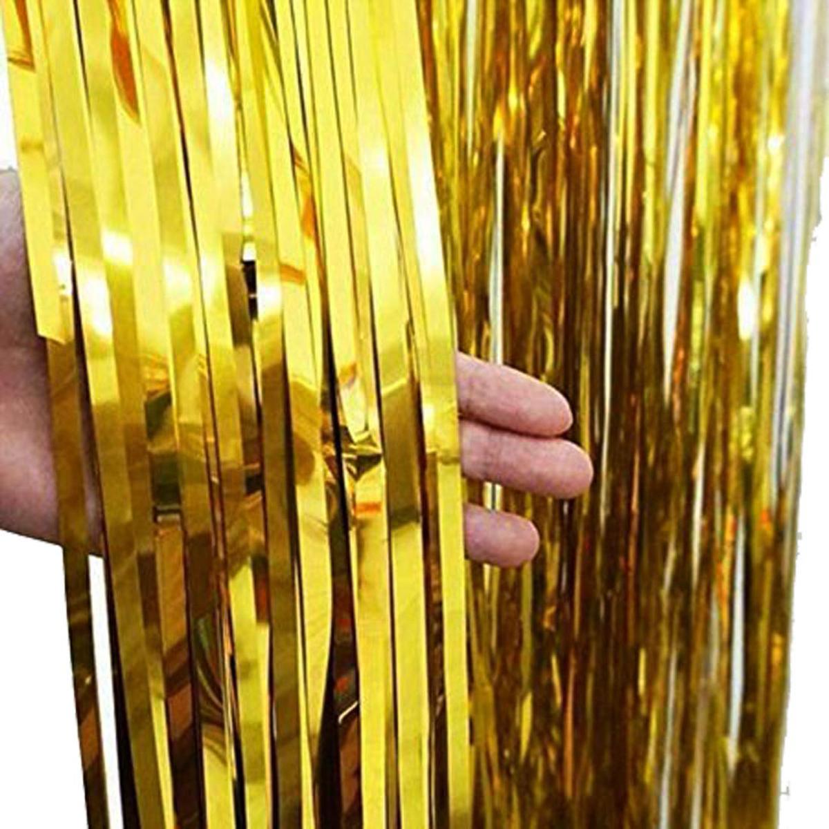 Back Drop Foil Fringe Shiny Curtain, Size 3.5 Feet Width & 6 Feet Height, Best for Birthday, Wedding, Engagement, Bridal Shower , Baby Shower and Anniversary parties Back drop Decorations