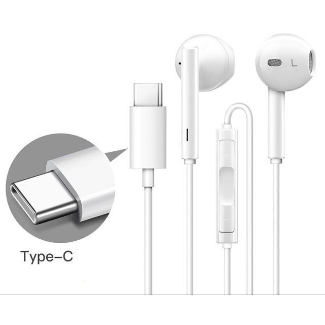 Type C Wired Earphones with Microphone Heavy Bass In Ear Headphones for Android Devices
