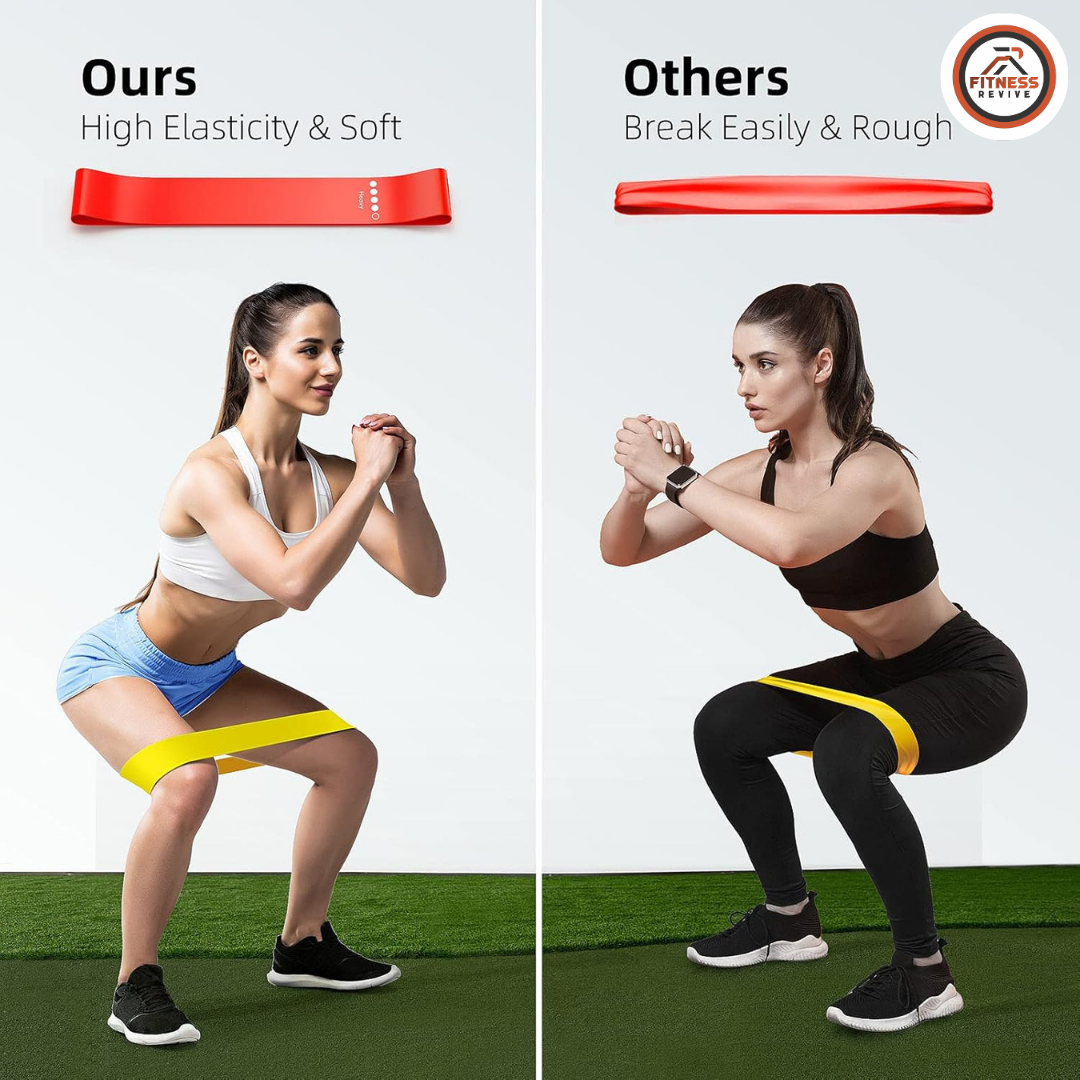 Resistance Loop Band Set of 5 – Elastic Workout Bands for Strength Training, Weight Loss, Yoga, Pilates & Home Fitness | Beginner to Advanced | Mini Exercise Bands (Set of 5)
