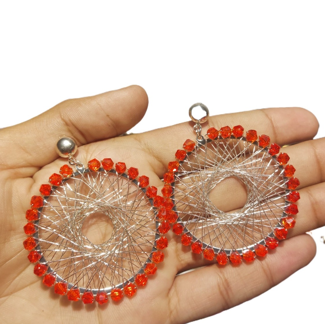 1Pair circular Traditional Pearl Earrings Premium Earrings Cloud Earrings with intricate design for Women Girls - Party jewellery - Fine jewellery for gift packs