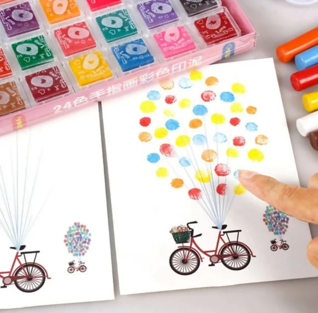 Handmade Art Kit Drawing Card Kids Painting DIY Crafts Finger Paint Paper Washable Toddler Painting Set for kids