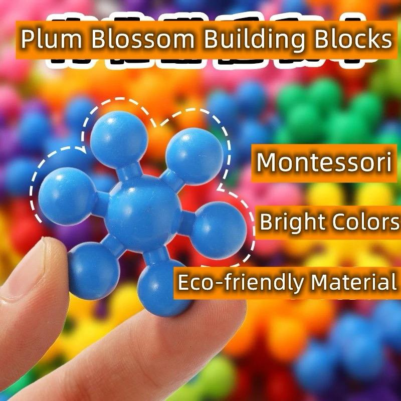 32 pcs Set Snow flakes colourful Toy building blocks in flower shapes