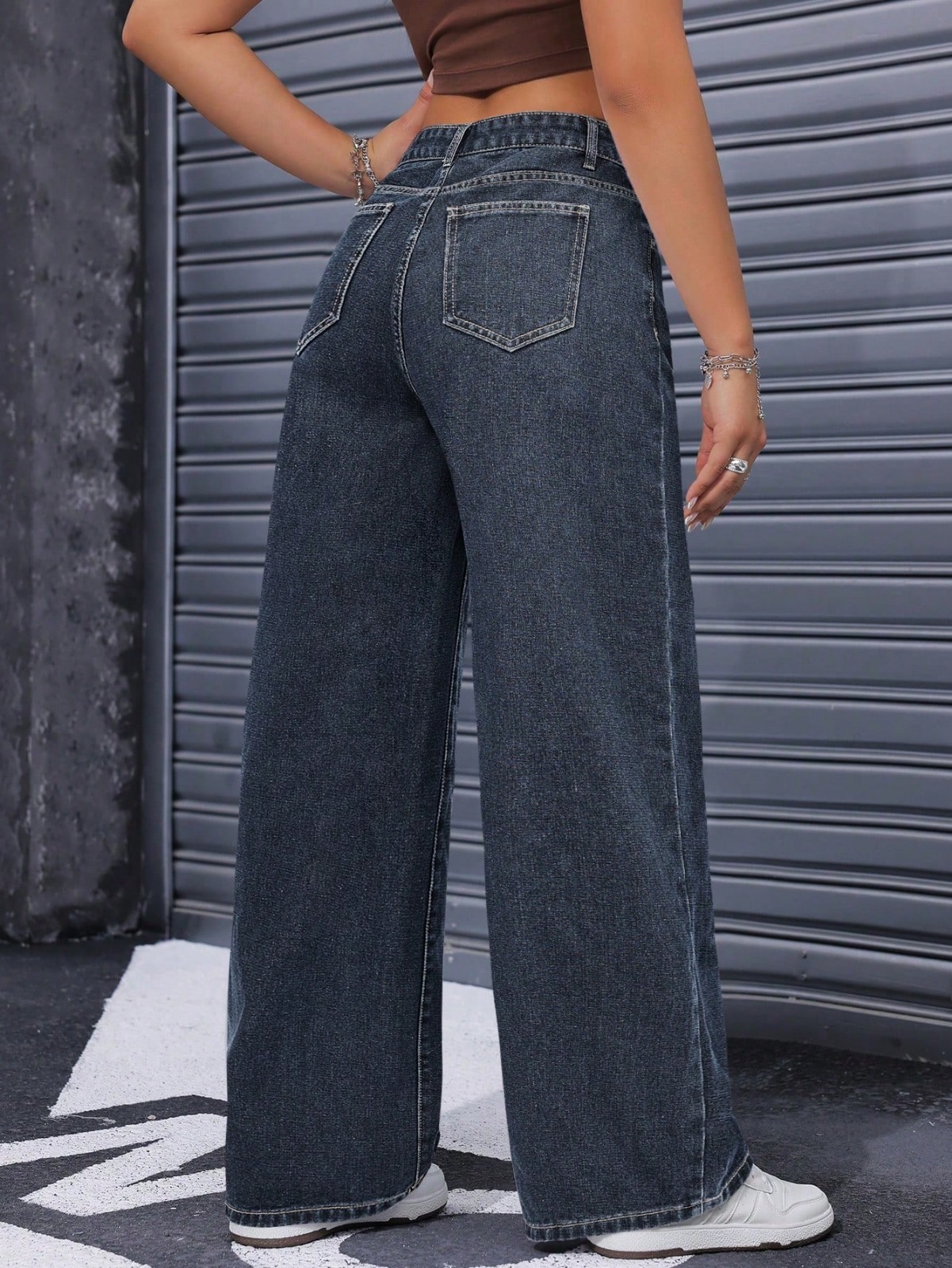 ZARA Denim jeans Wide Leg  Baggy Style Straight Pants For Women