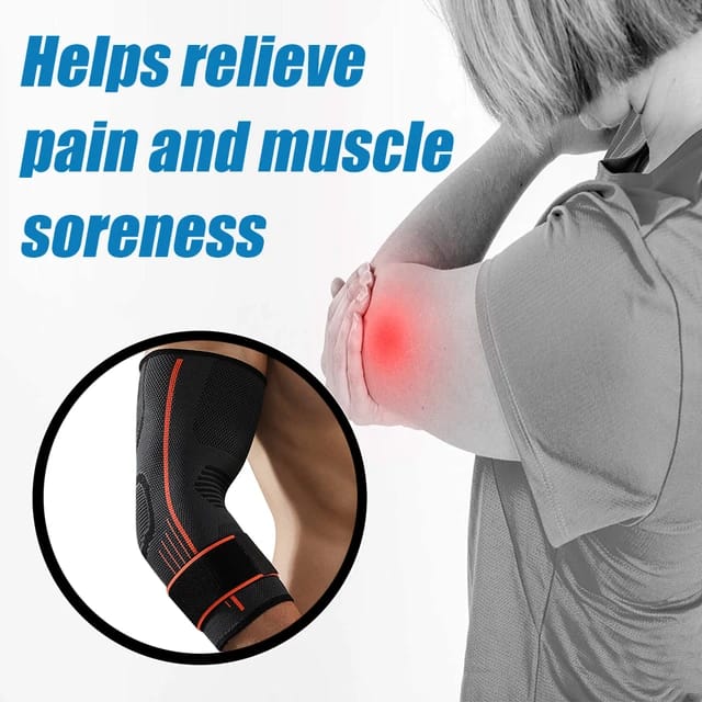 1 Pc Imported Elbow Brace Sleeves Weightlifting Compression Elbow Support for Tendonitis, Arthritis, Tennis Golfers Elbow Pain Relief