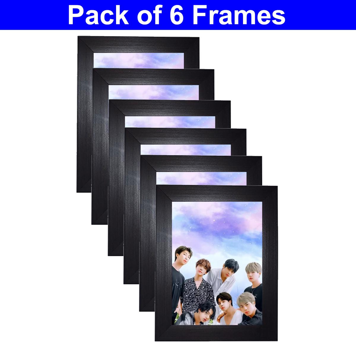 Picture Frames Wooden Photo Frames With Front Glass For Wall and Table Decor Size 5x7 Set of 6 Frames