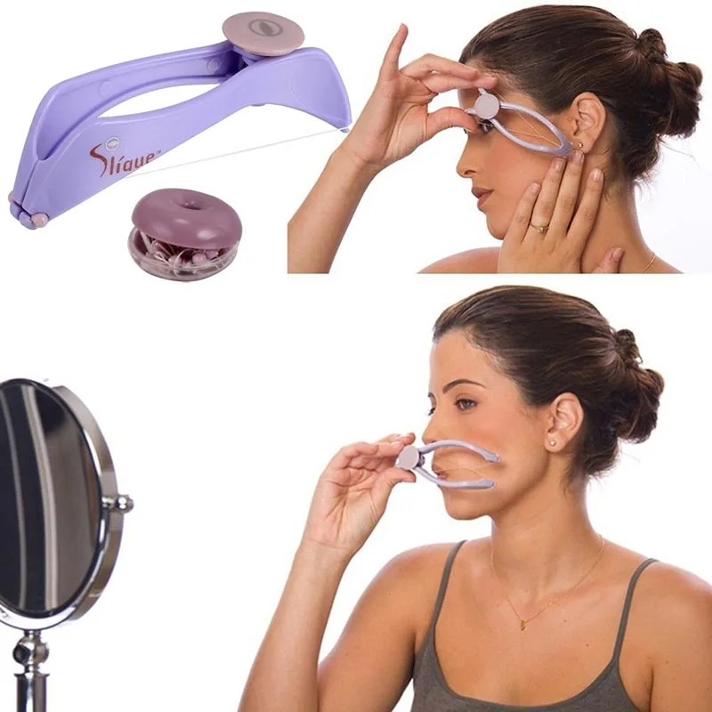 New Painless hair Removal Machine Slique Hair Threading Machine Sildne Face And Body Hair Threading Tweezer Facial Epilator Slique Hair Threading Machine for Women Defeatherer Hair Removal DIY Makeup Beauty Tool for Cheeks Eyebrow Facial Hair Removal Tool