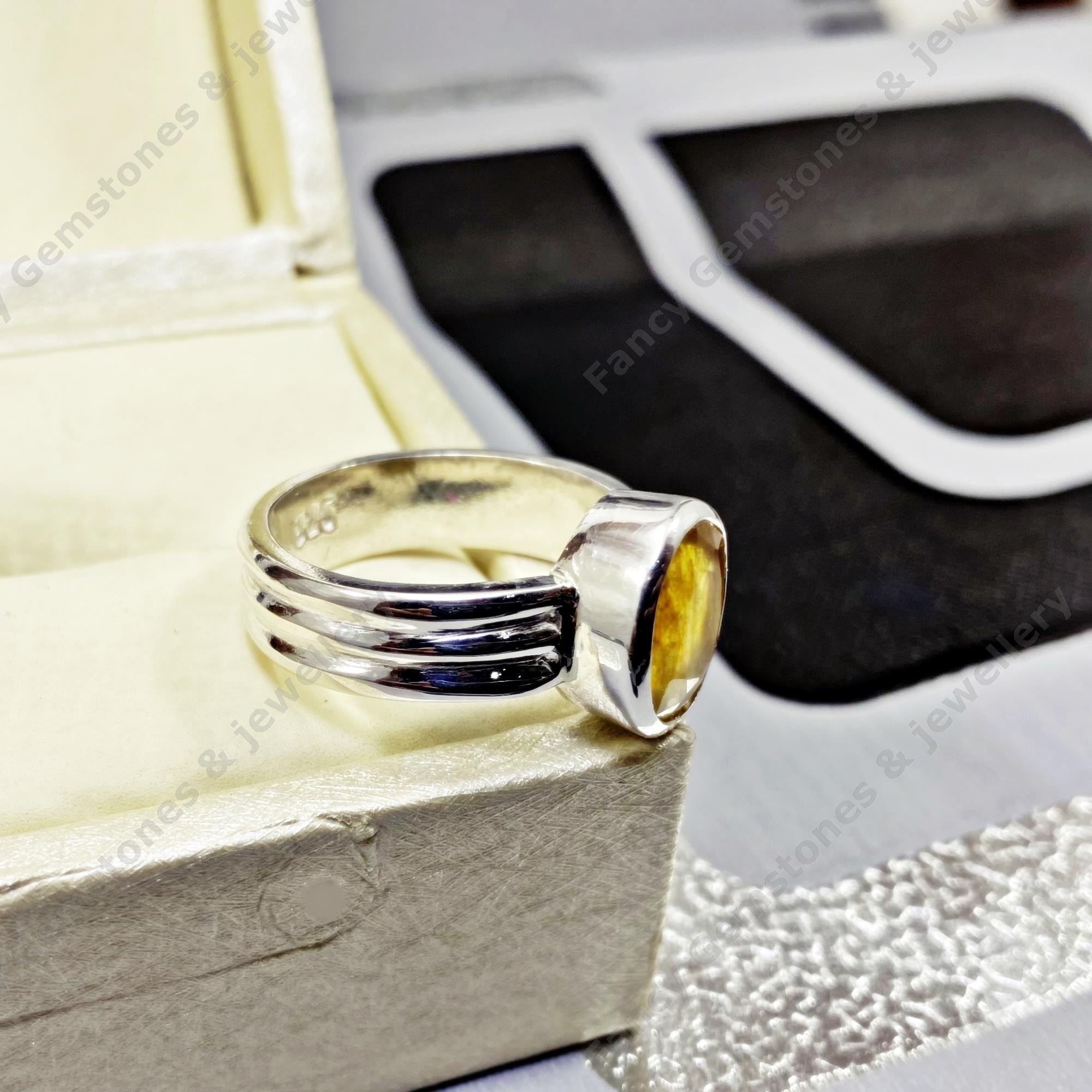 Pushparagam stone online silver ring