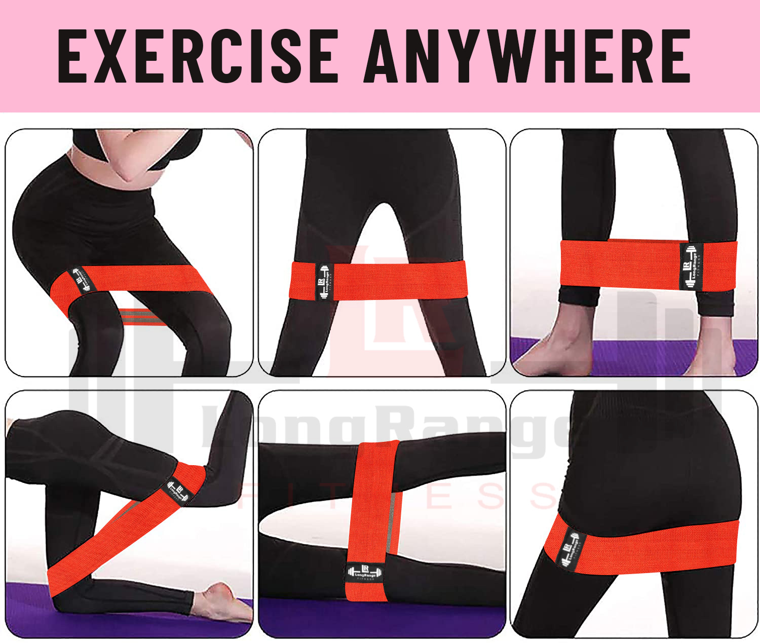 Resistance Bands Fabric Booty Bands Glutes Hip Circle Legs Squat Fitness Yoga Hips and Legs Exercise Fitness and Workout Heavy Duty Non Slip Hip Bands for Exercise In Home Gym, Office and Outdoor Exercise Bands