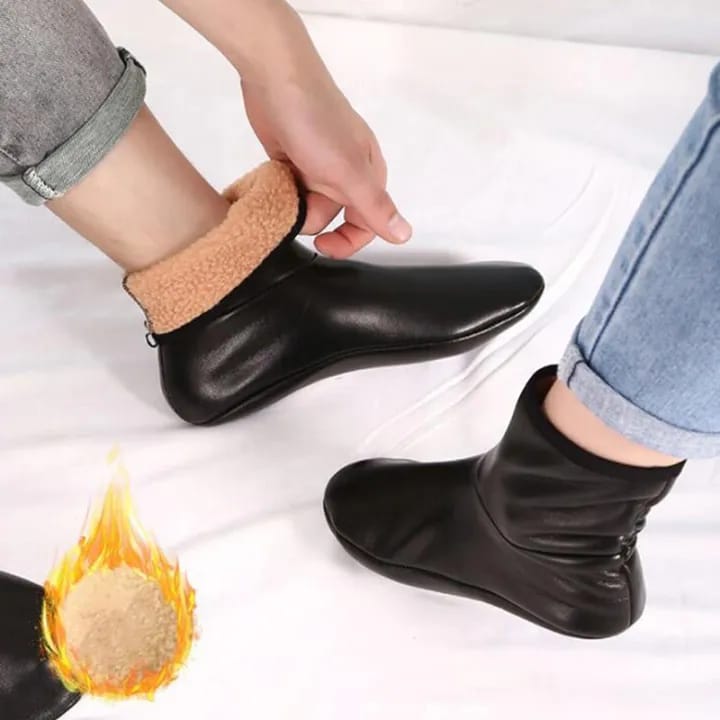 Winter Warm socks PU Leather for Child Kids Adults Thermal Floor Socks Moza Indoor House Soft Non-Slip Socks Men Women Plus Velvet Thickened Stocking Mozay Adult Unisex
