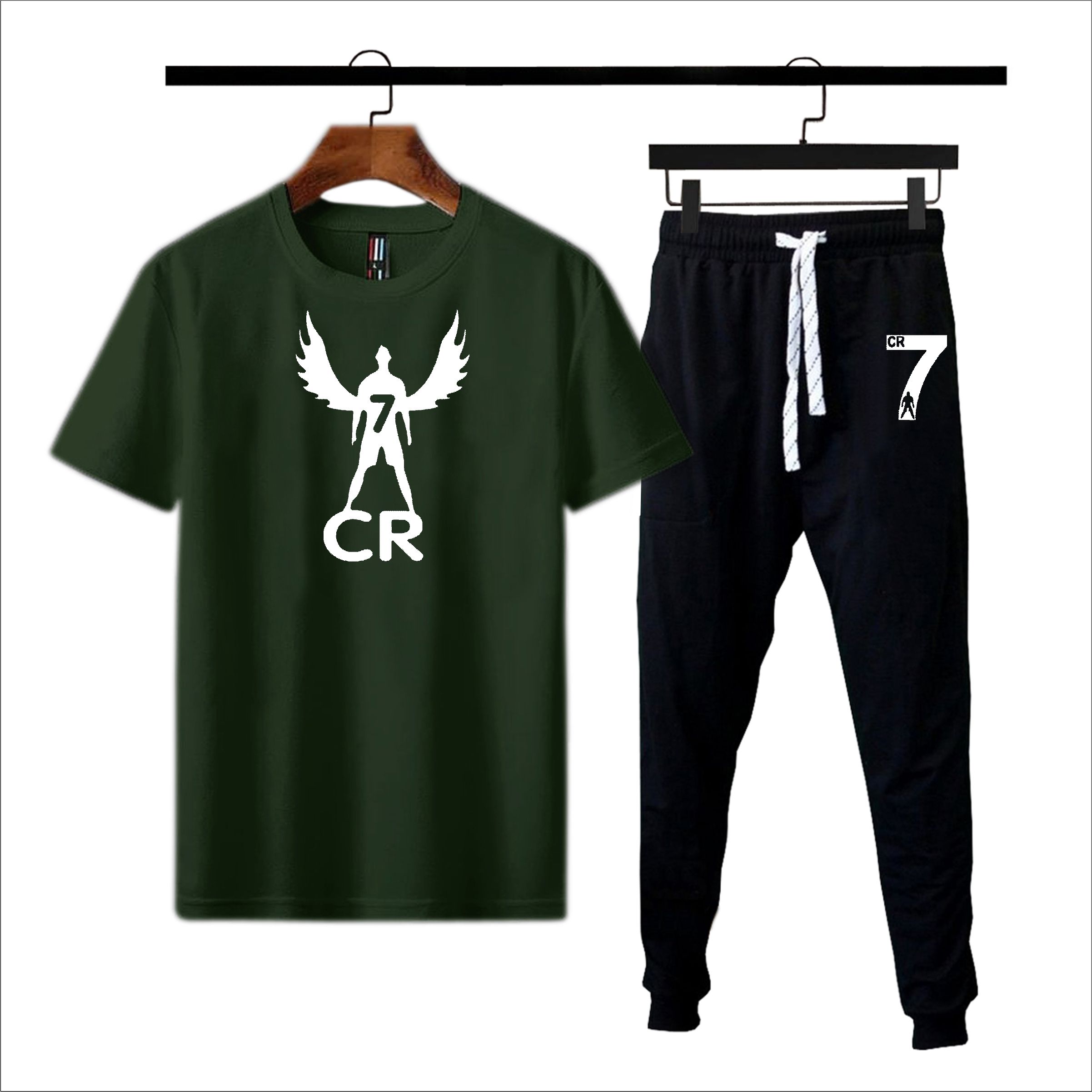 CR7 Summer Printed Tracksuit For Men & Boys | Soft & Comfortable Fabric Tshirts for men & Trouser Printed Tracksuit-yellow