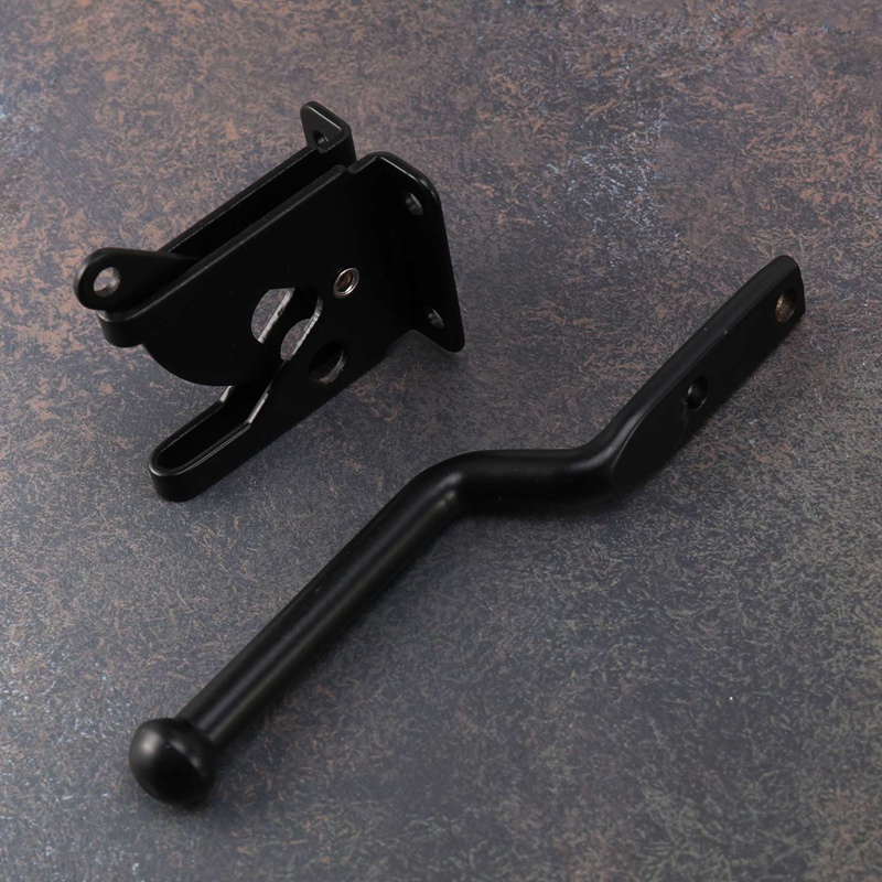 Automatic Self-Locking Gate Latch – Gravity Lever For Wood Fence – Carbon Steel, Black