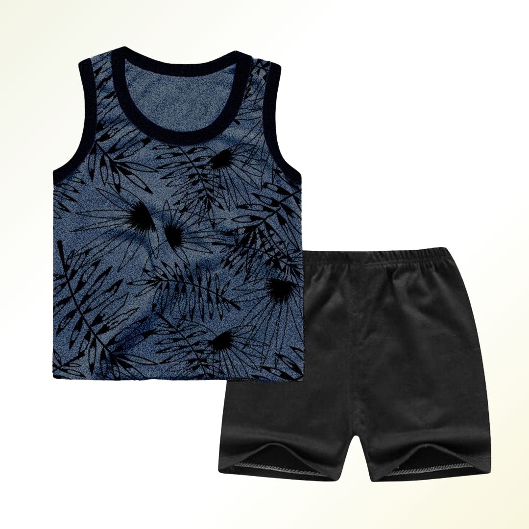 Ruku Garments Pack Of 3 Stylish Sandos & Shorts For Kids Clothing Set Best For Summer