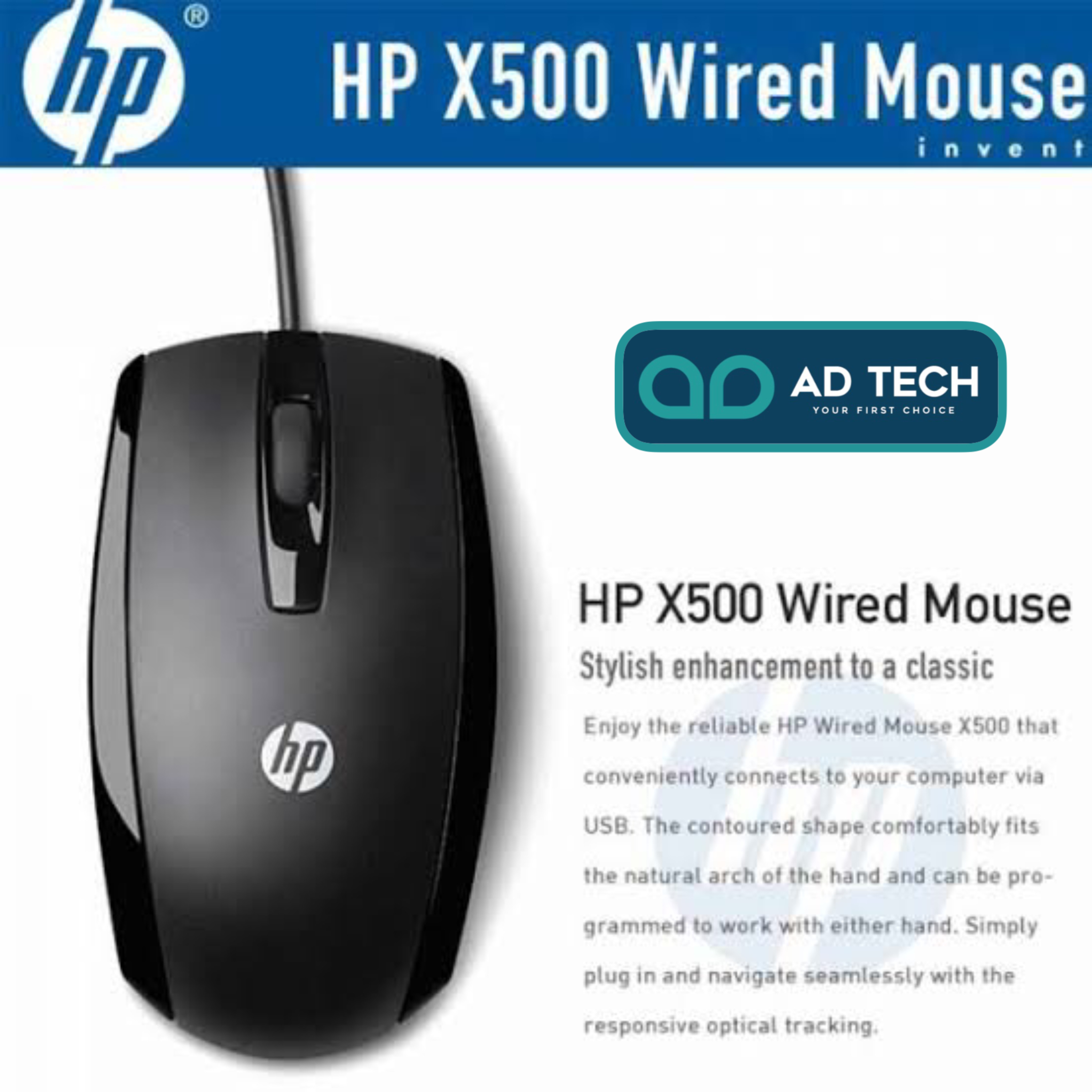 ADTECH X500 - High Quality Optical USB Wired Mouse
