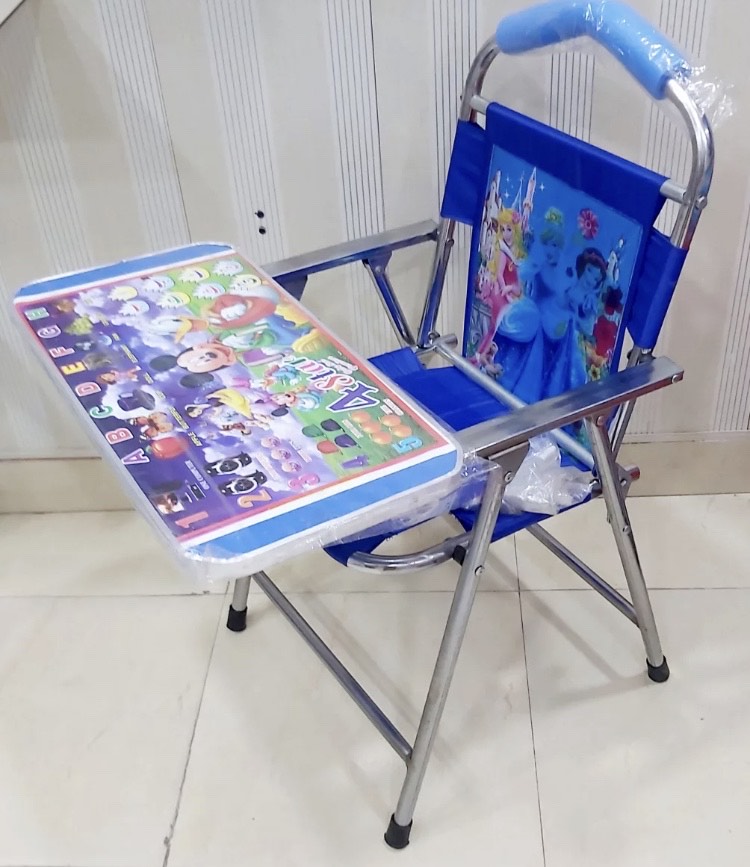 Kids Multi-Purpose Folding Table & Chair Set with Durable Metal Frame and Adjustable Height