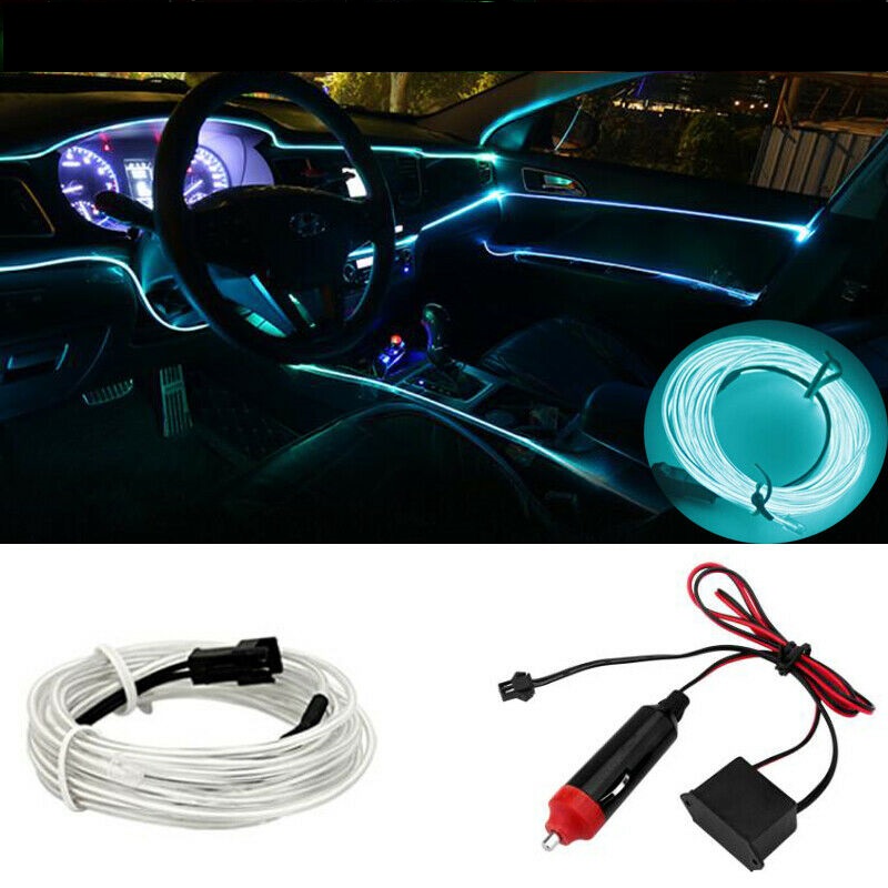 6 Feet EL Wire Flash Rope Cable LED Strip Flexible Neon Light Ice Blue ...