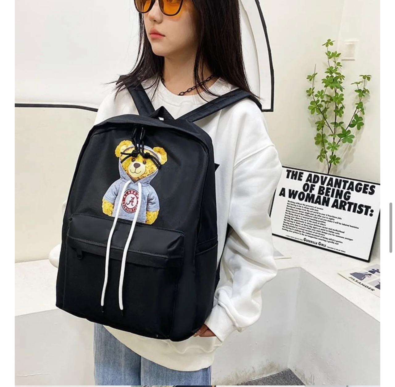Girls high quality 4 pcs/set bag with cute cartoon for college university and school girls bag