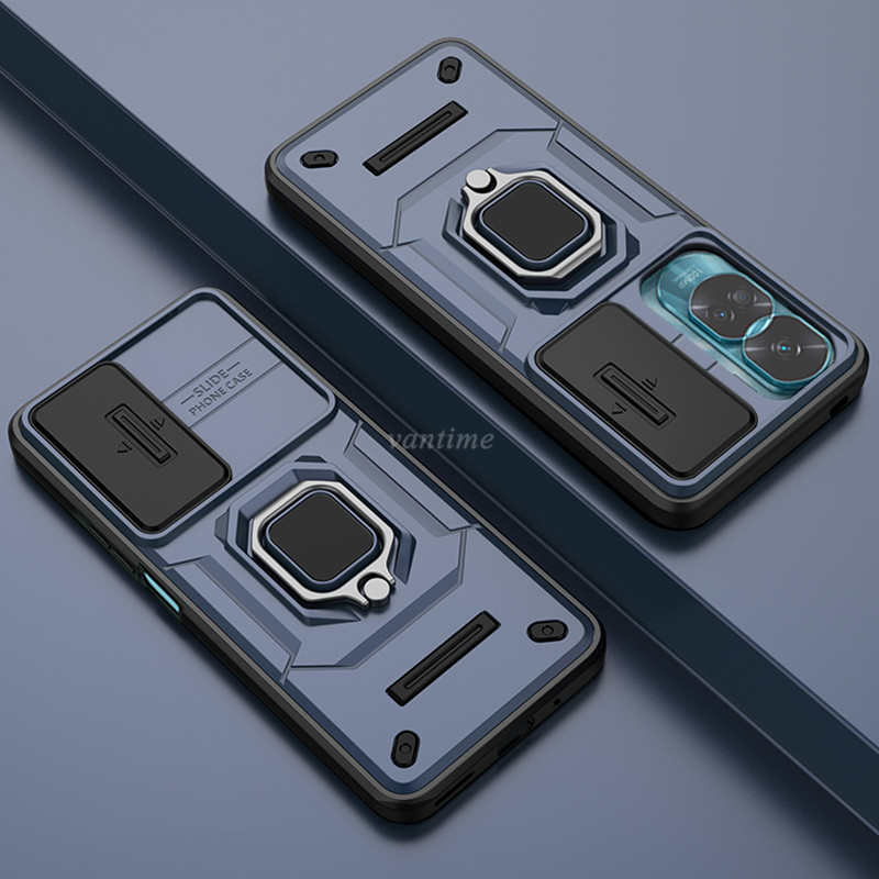 Vantime for Honor 90 Lite 5G Hard Case Sliding Lens Protect