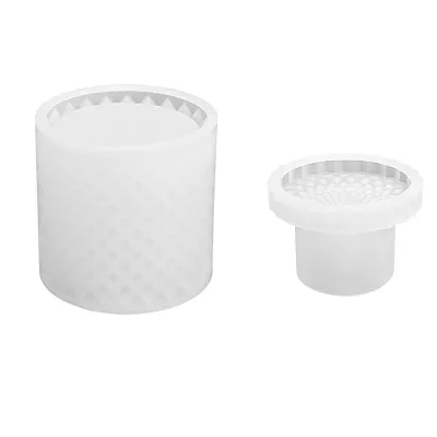 Silicone Mold For Ribbed Container With Lid ø 80 x 78 mm