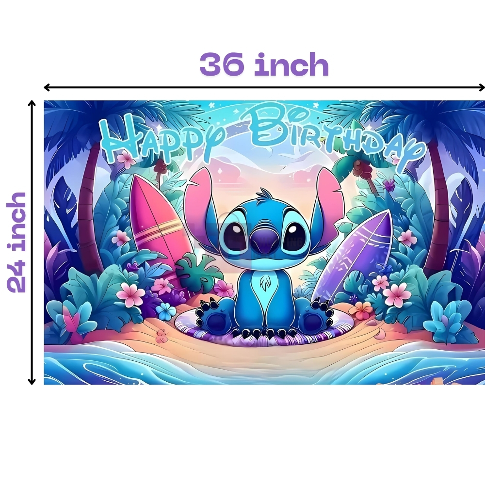 Stitch Banner - 36 Inch By 24 Inch - Birthday Banner - Stitch Themed ...