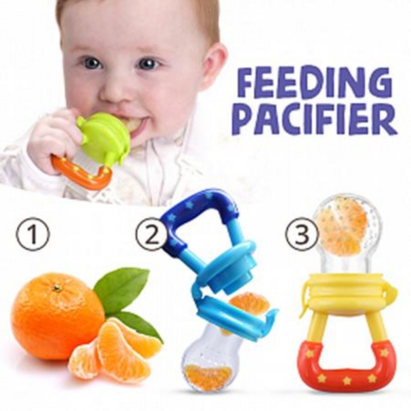 Baby Fruit Pacifier Feeder and Baby 