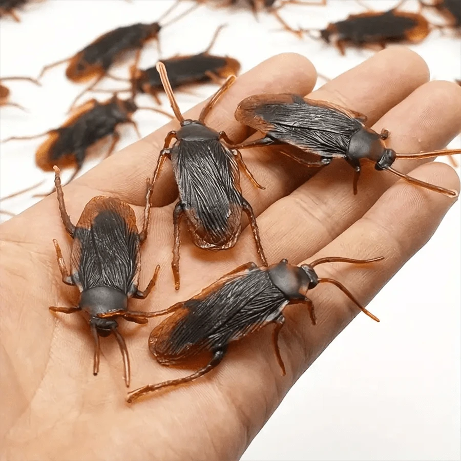 6 Pieces Prank Fake Roaches, Favorite Trick Joke Toys Look Real, Scary Insects Realistic Plastic Bugs, Novelty Cockroach for Party