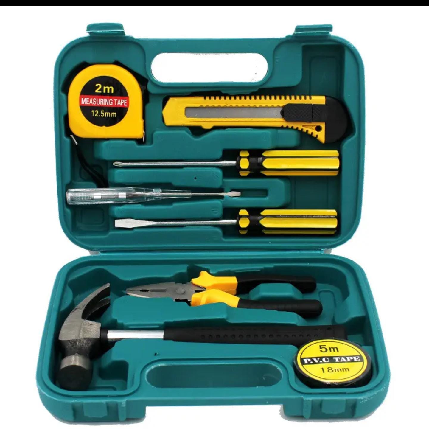 Portable 8 PCS Hand Tool Kit with Storage Box | Compact Household Repair Set