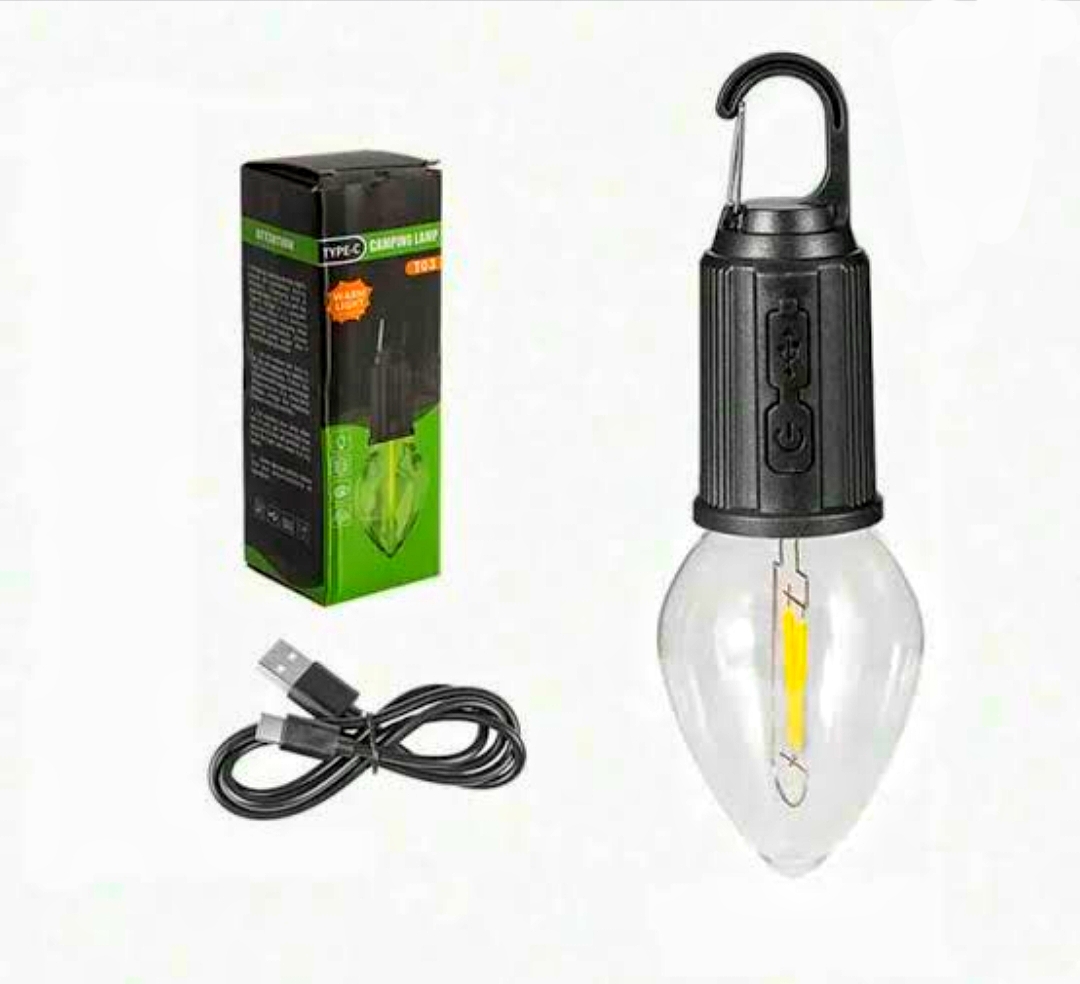 Outdoor Camping Hanging Type-C Charging Retro Bulb Light, Outdoor Hanging Tent Light Bulb