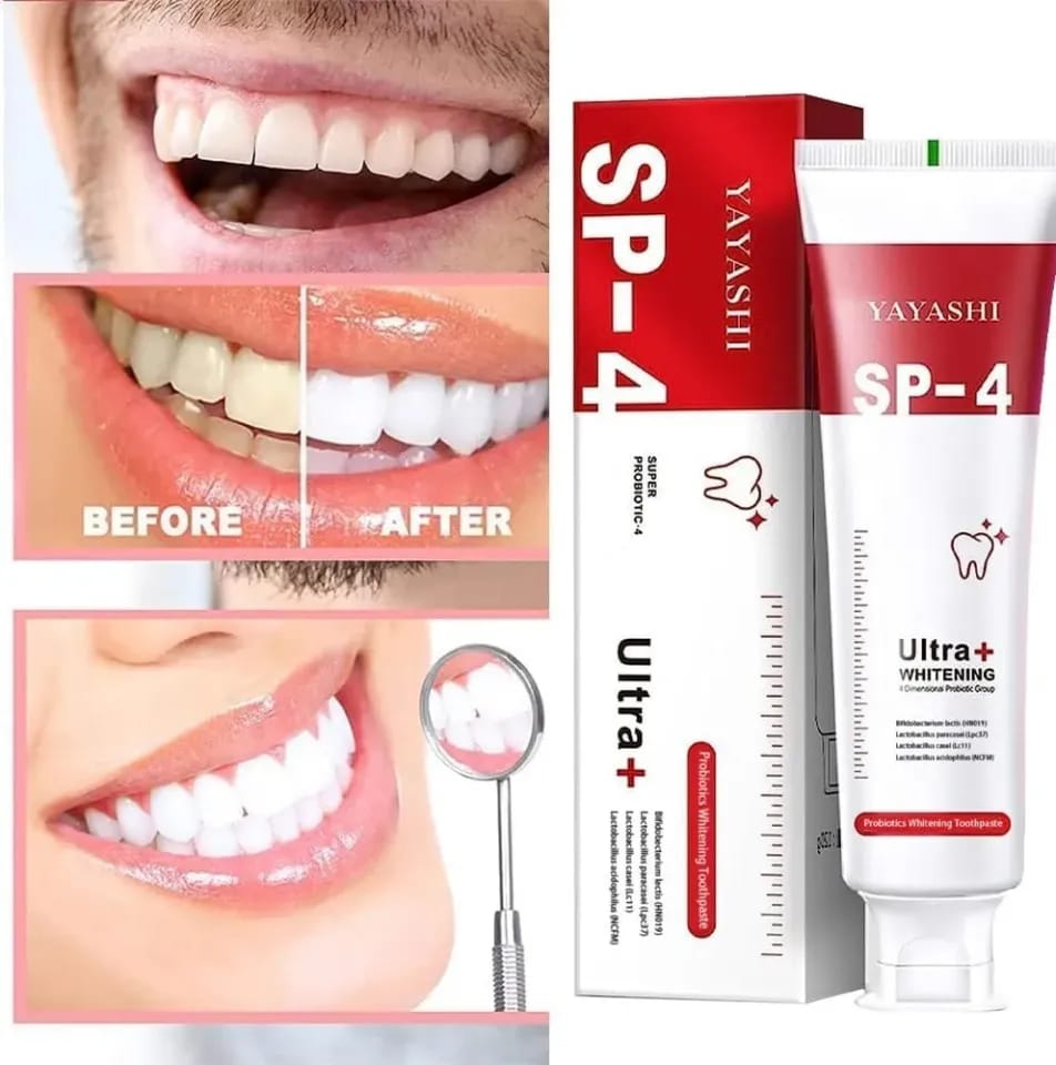 YAYASHI SP-4 Probiotic Whitening Toothpaste – Ultra+ Stain Removal, Fresh Breath & Dental Hygiene – Professional Care (120g)