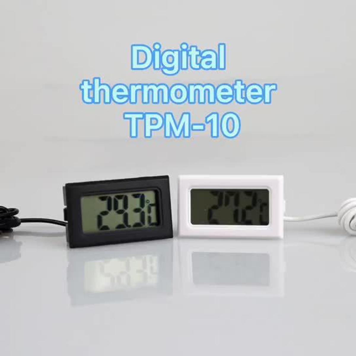 TPM10 Mini LCD Digital Instant Read Thermometer Mini Room Temperature Meter Real Time Aquarium Fish Tank Temperature Meter With Waterproof Sensor In Black/White Color