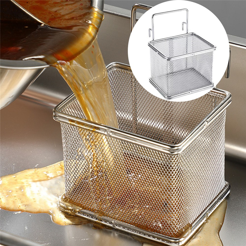 Stainless Steel Colander With Hook Noodle Drainer Filter Mesh Sieve Strainer Spoon For French Fries Pasta