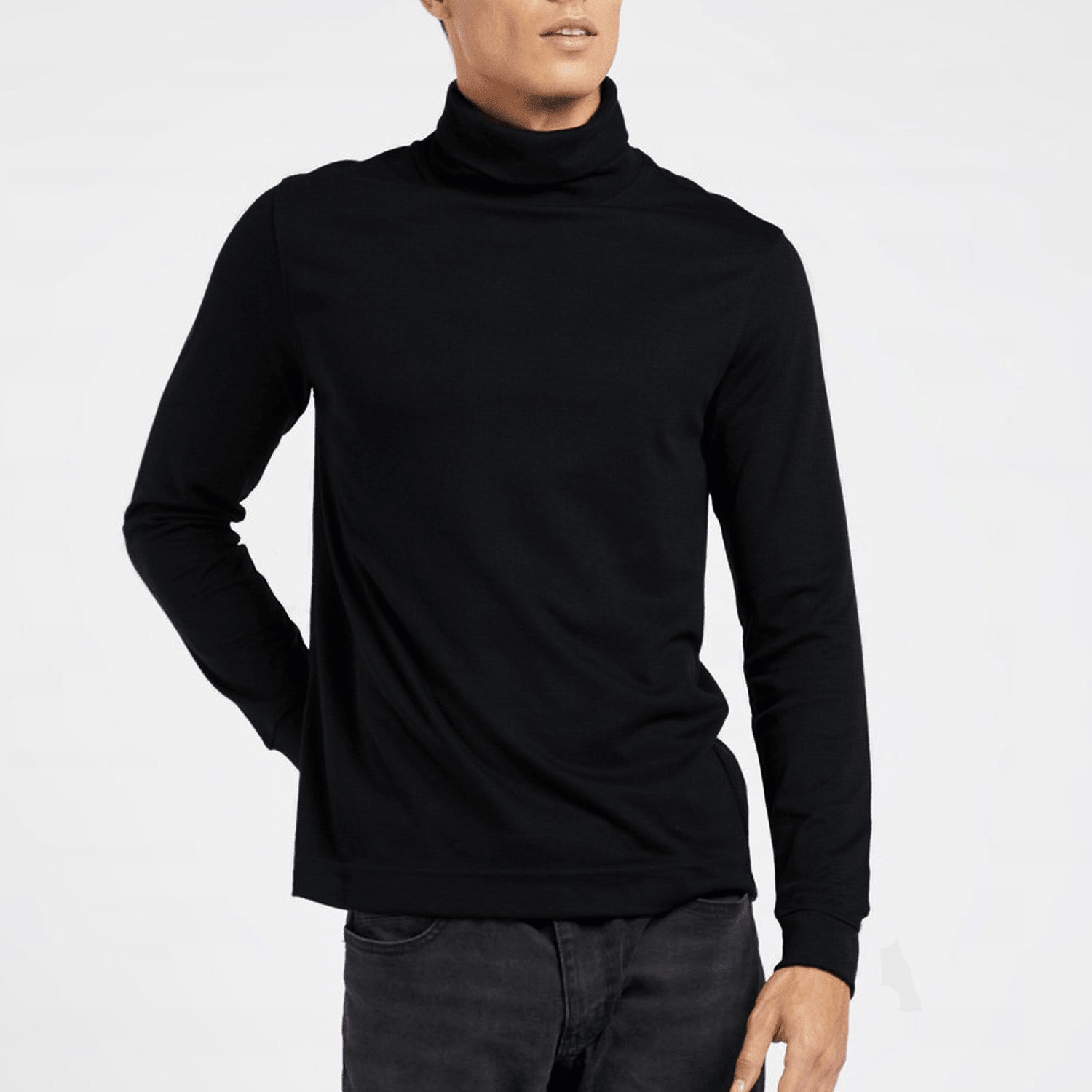 HIGH NECK FOR MEN KND Striped Men Turtle MoreNeck Warmer Lining Slim Fit High Neck BLACK HIGH NECK TURTLE NECK BODY WARMER  TURTLE NECK SWEATER