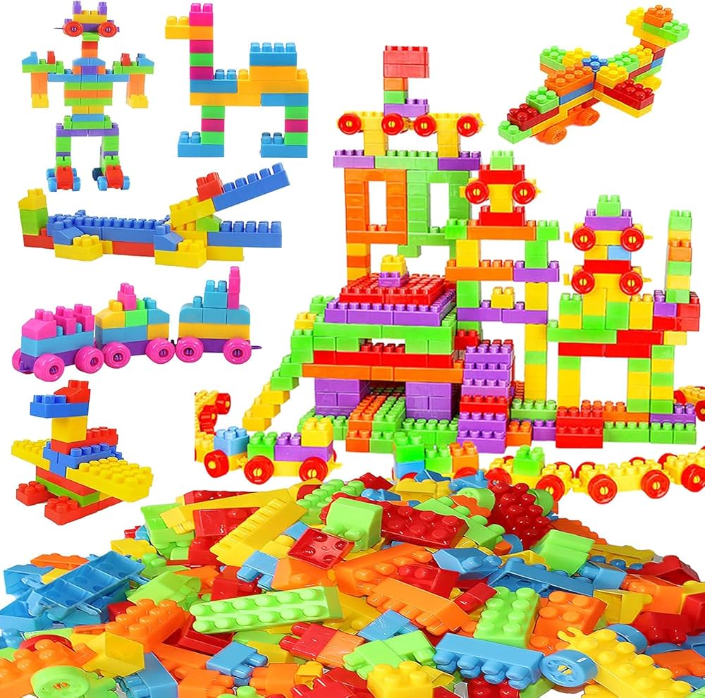 New 500 Pcs Educational Building Blocks Set for Kids - Creative Construction Toy, Unisex, Learning & Problem Solving, Ages 18 Months+