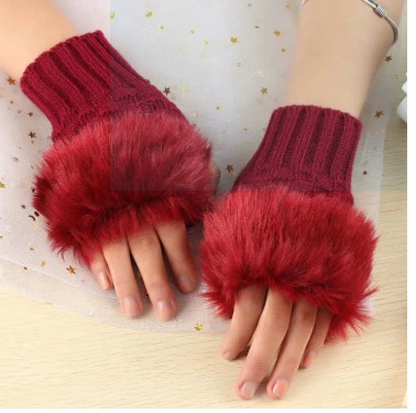 Wool Gloves Fancy Winter Women Girls wool Gloves Knitting wool gloves Keep Warm Short Mitten Fingerless Lady Girl Half Finger Gloves