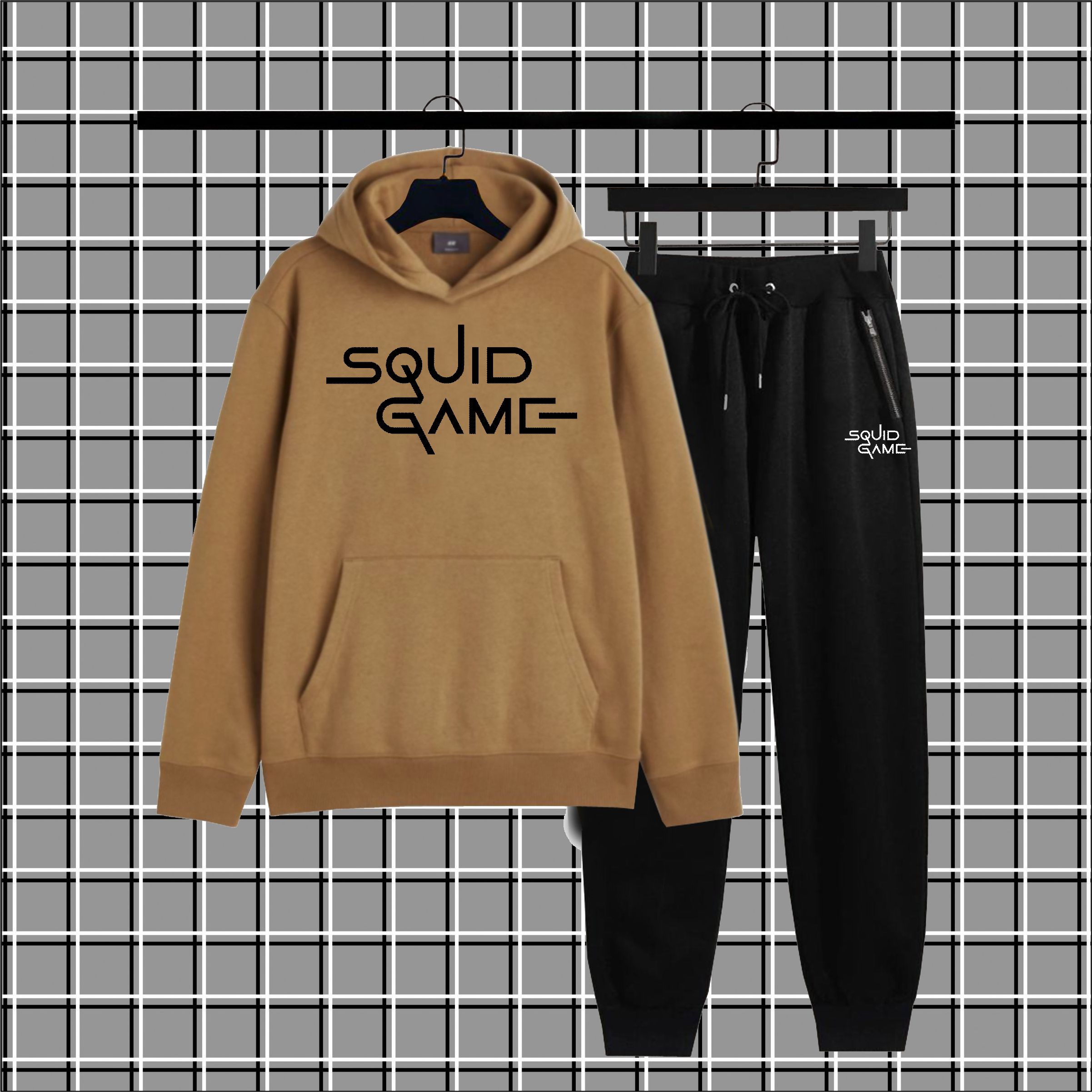 Squid game Printed winter Hood Tracksuit For Men and Boys