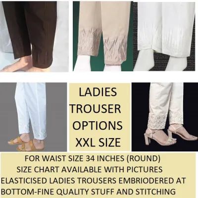 Buy NAARI Beige Cotton Slim Fit Embroidered Cigarette Trousers for Women's  at Amazon.in