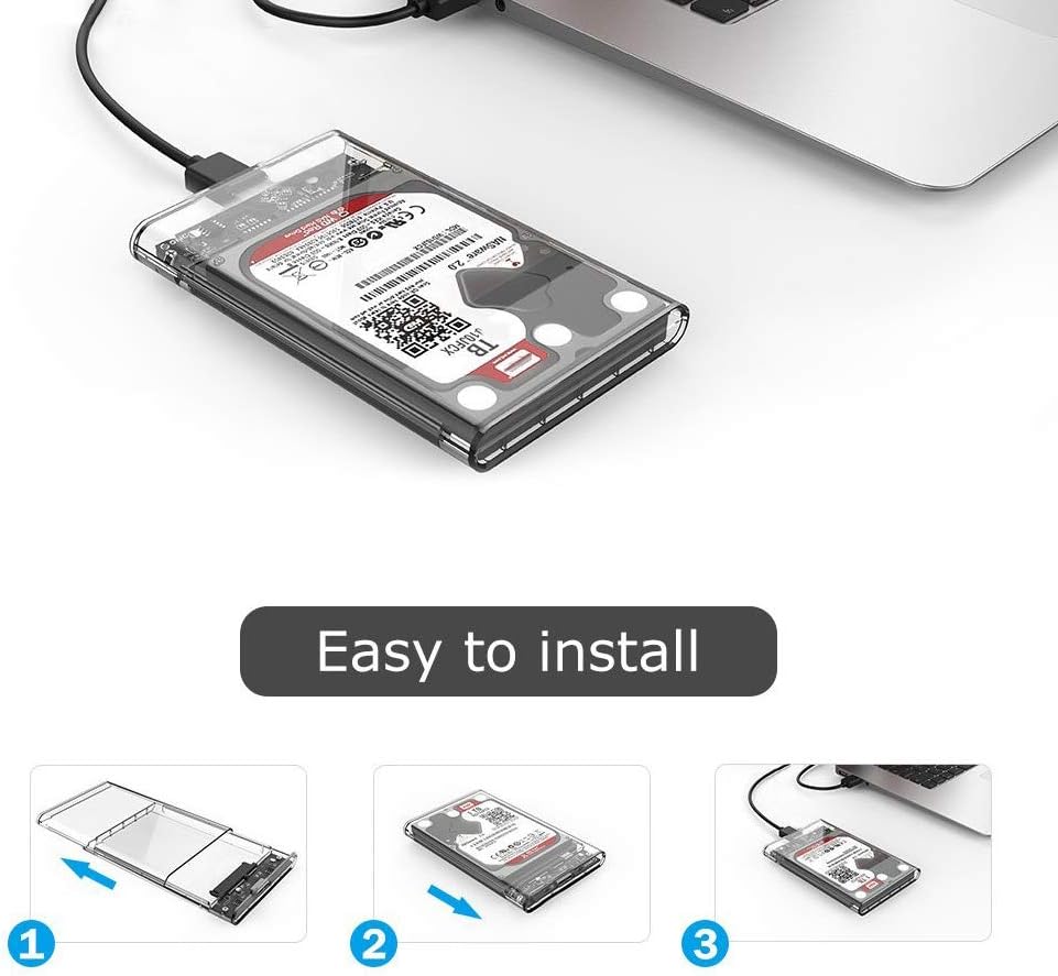 USB & Type C 3.0 Portable HDD SSD 2.5" Hardrive External Case - 2.5" Hard Drive Case 5Gbps High Speed Fast Data Transfer