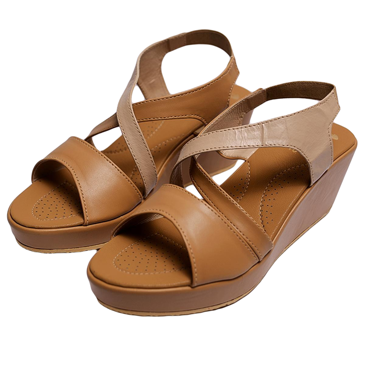 Brown wedges for women with cross belt, Stylish and Elegant, Soft and comfortable