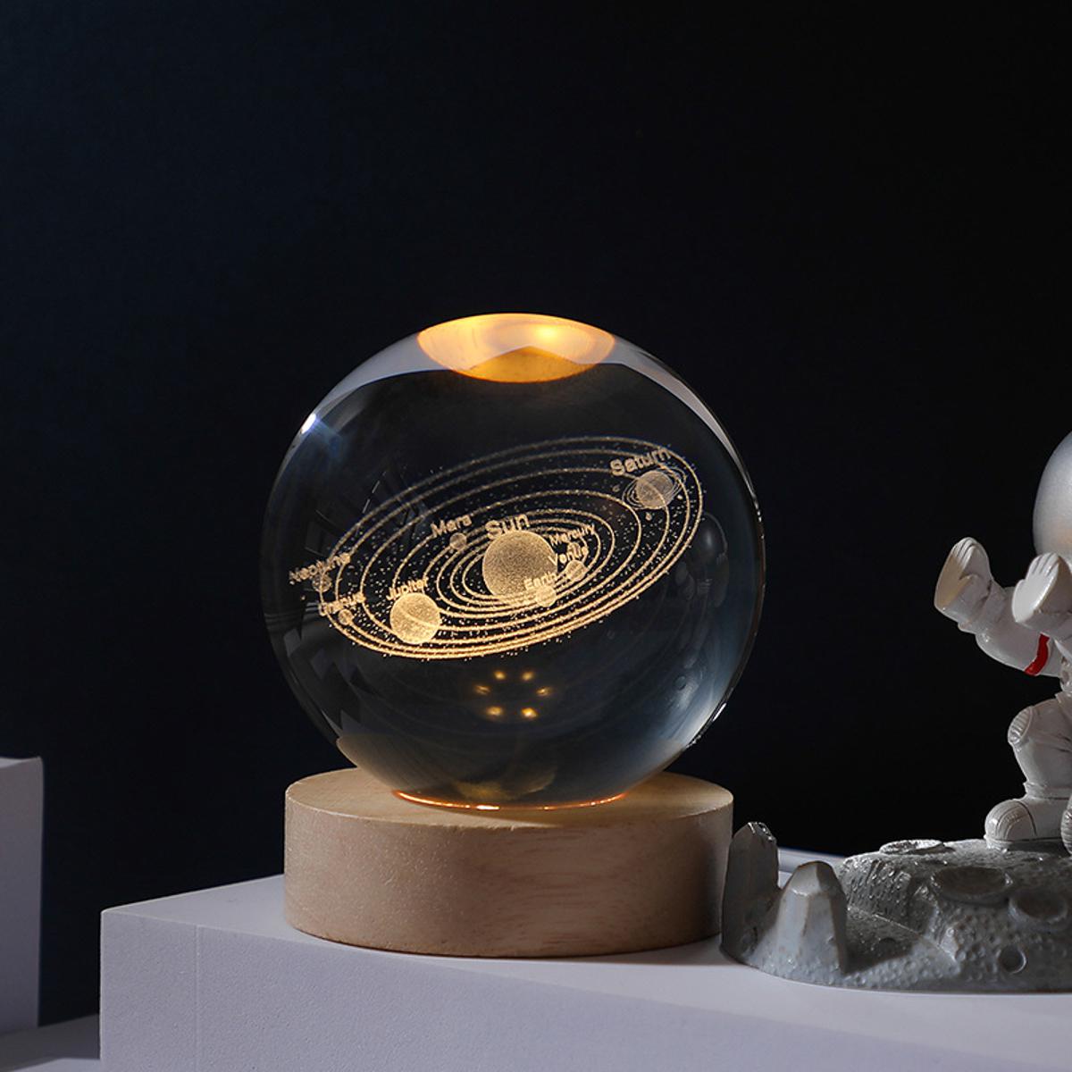 Crystal ball Crystal Astronaut Planet Globe 3D Laser Engraved