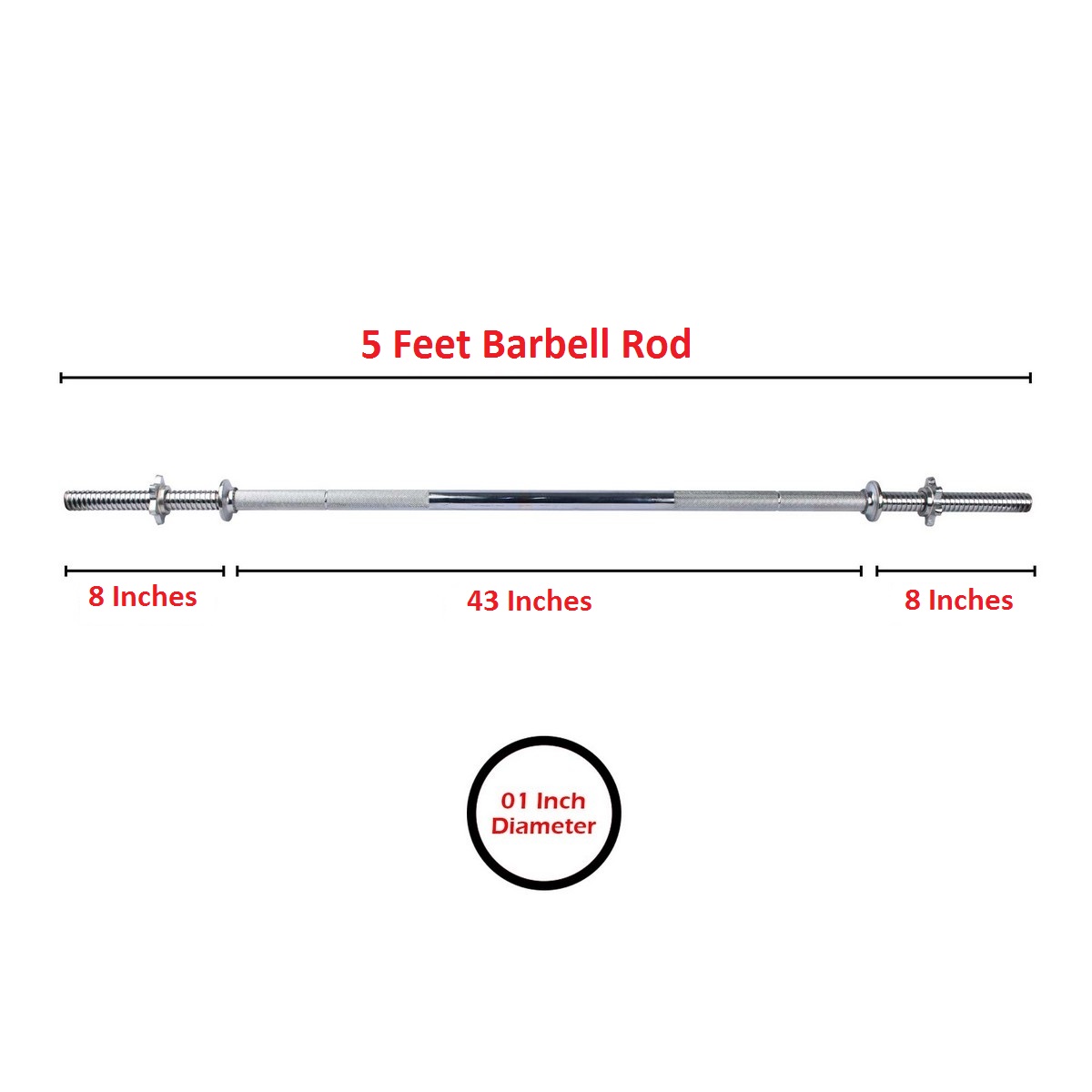 1ft 3ft 4ft 5ft 6ft Barbell Rod Iron Rod Solid Rod Curl Bar Body Building Rod Dumbbell Rod For Exercise