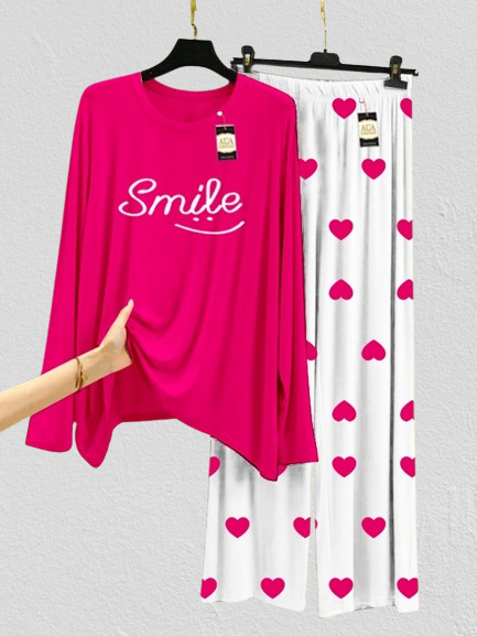 Smile Mini Heart Printed Trouser (001)