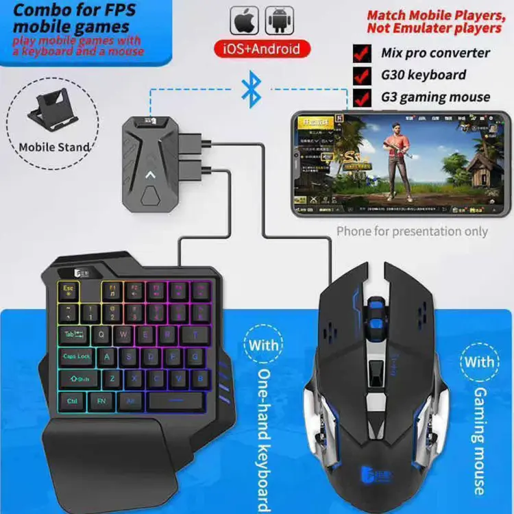 GAMING WIRELESS BLUETOOTH 5 IN 1 COMBO KEYBOARD AND MOUSE Daraz.pk