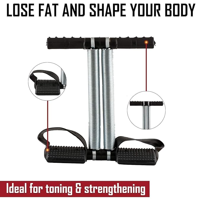 Top Quality Store Double Spring Tummy Trimmer Portable Waist Trimmer Abdominal Exerciser for Core Workout at Home & Gym Black