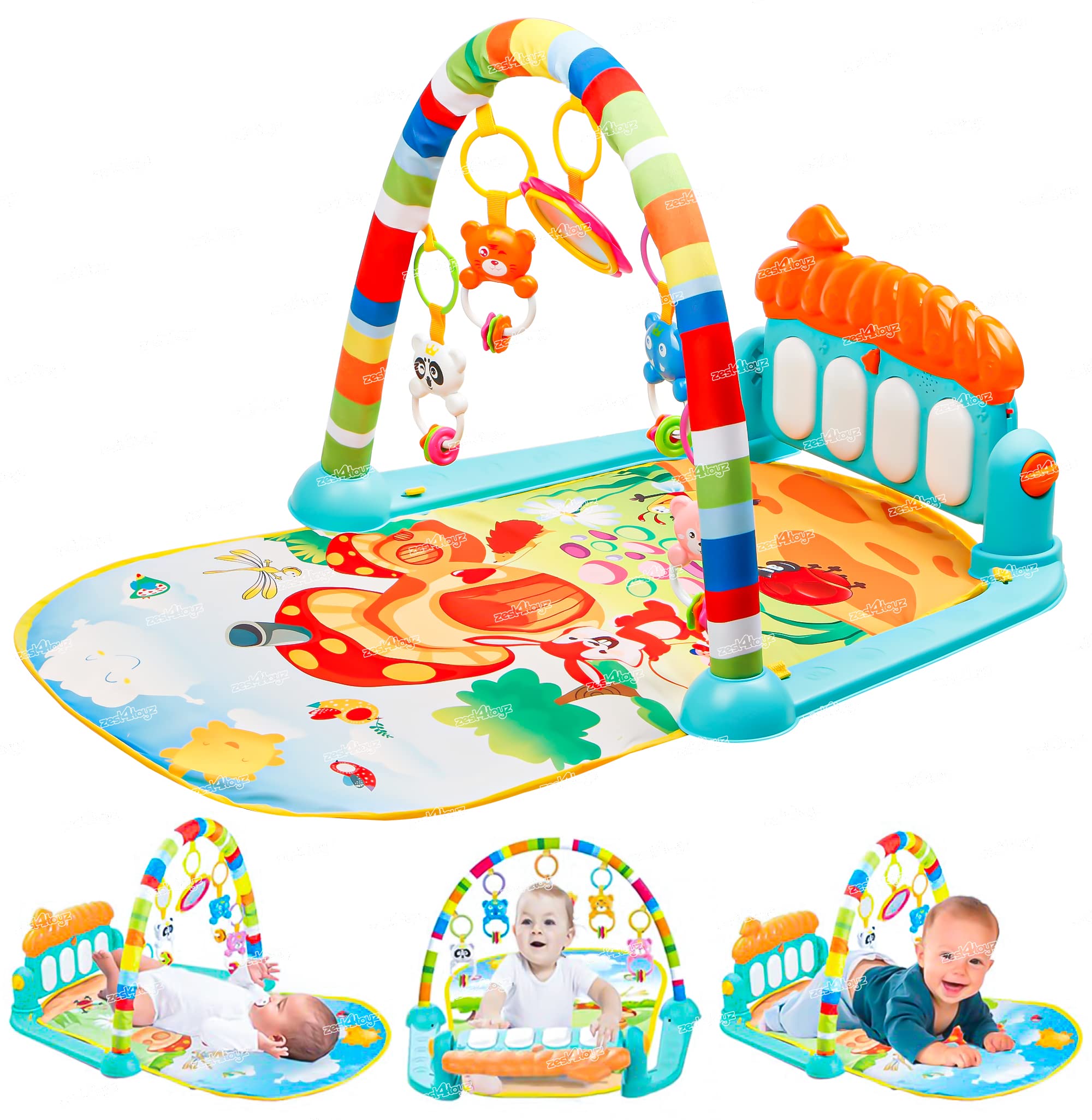 Baby Play Gym Piano Fitness Rack 3 in 1 Music Infant Activity Play Mat