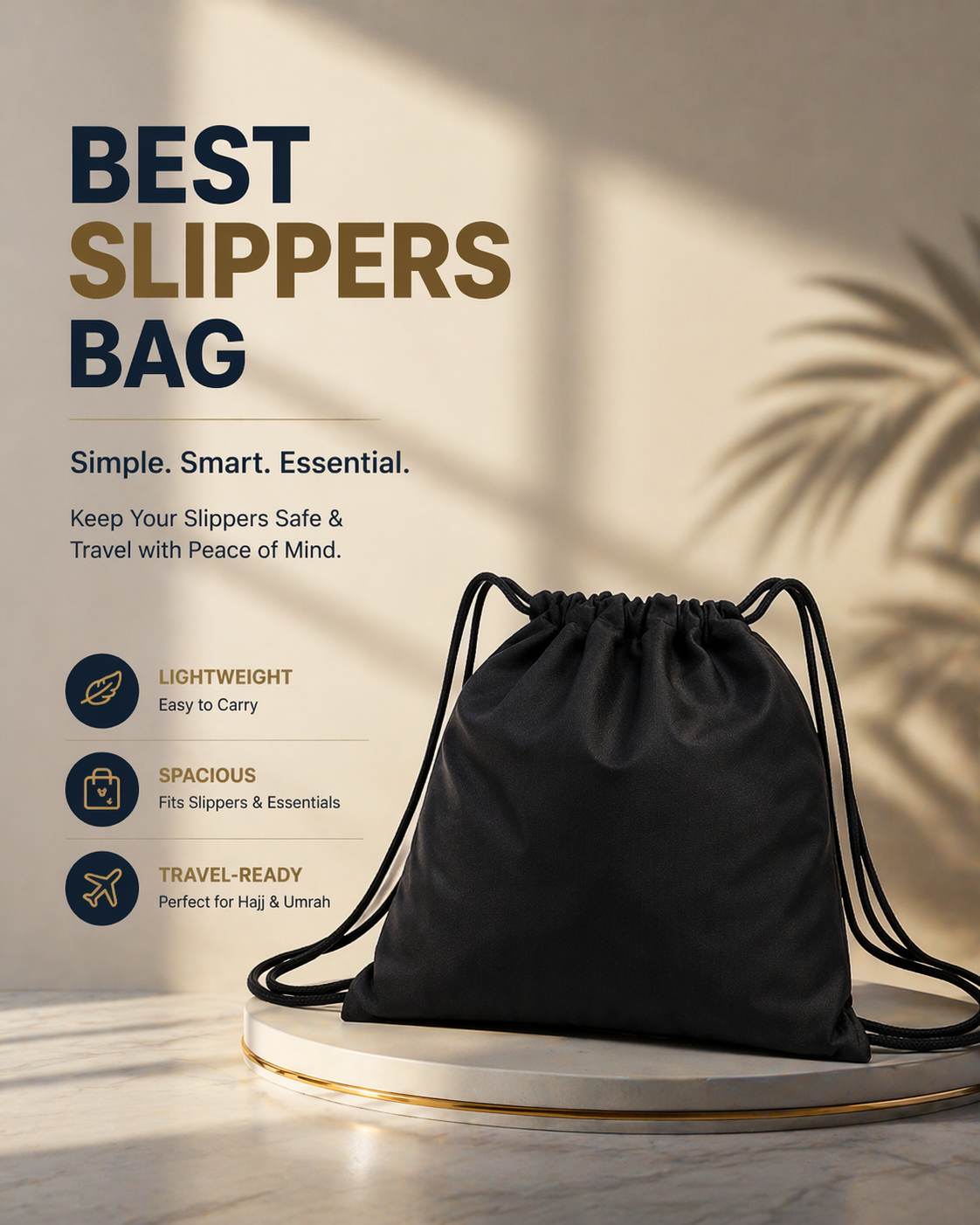 Multipurpose Travel Bag Drawstring Backpack for Shoes, Travel String Bag, Gym Bag, Hajj & Umrah Prayer Mat Bag-Lightweight-Good Quality
