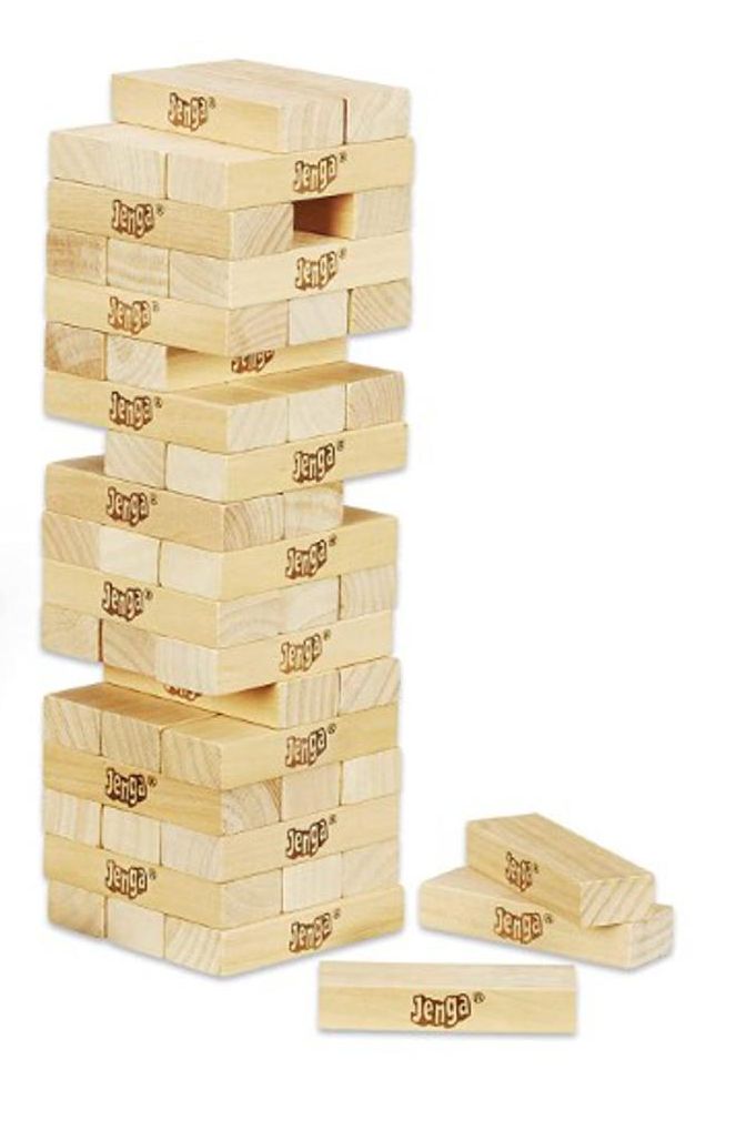 Hasbro Jenga Classic Wooden Blocks Tower Game 54 Pieces - Family Fun Strategy Game for All Ages