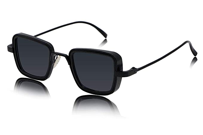 AlRashid Shopping Store Men's Square Sunglass Black Frame Black Lens For Man Woman