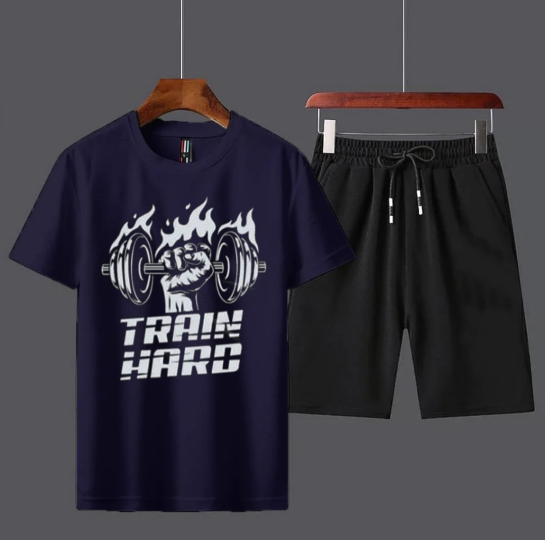 Train Hard Printed Gym Tracksuit For Mens&Women Summer Collection