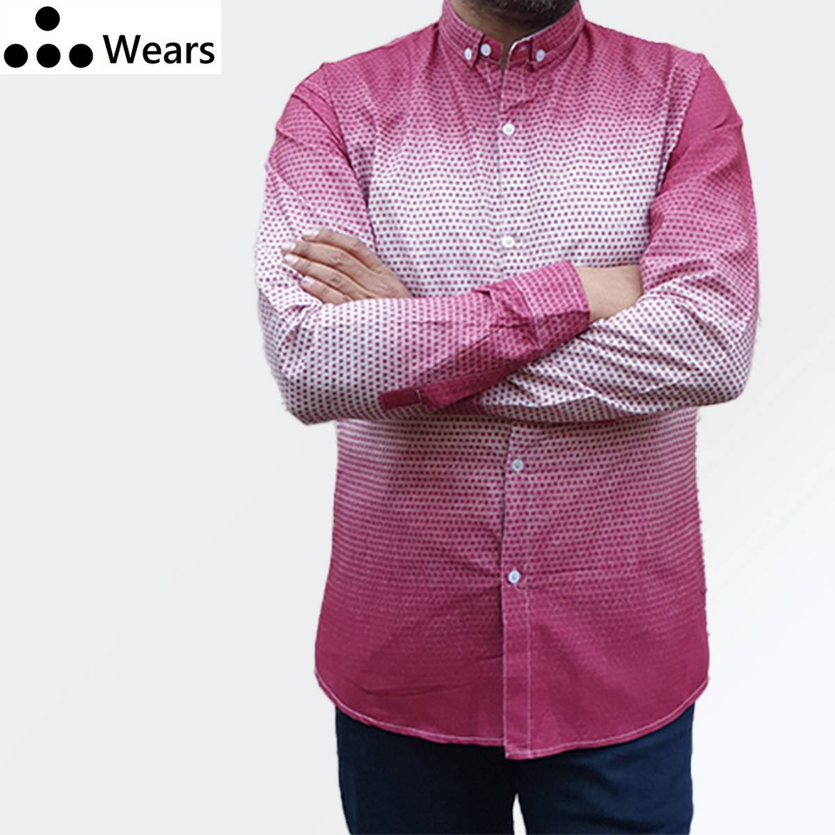 Maroon White Dress shirt for men 